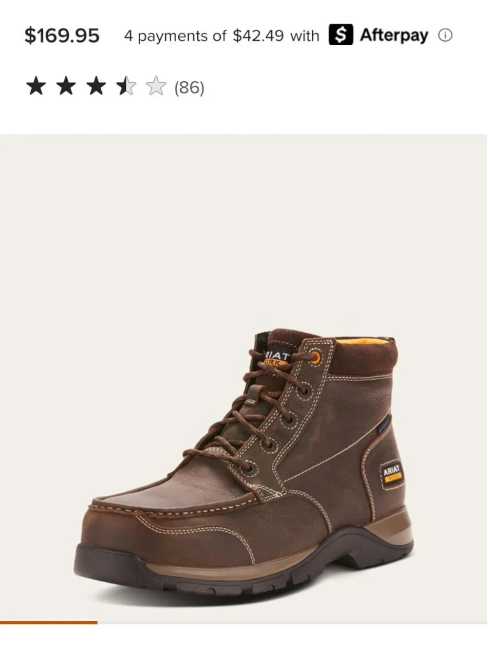 Ariat Mens Work Boot Edge LTE Chukka H20 Comp Toe